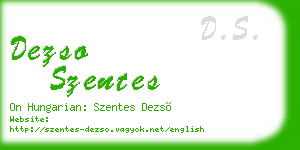 dezso szentes business card